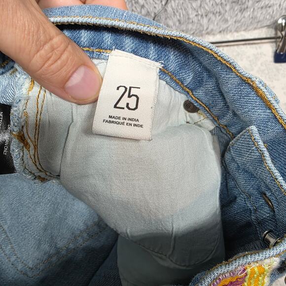 BDG Urban Outfitters Flare Patchwork Jeans Size 25 - Picture 4 of 10